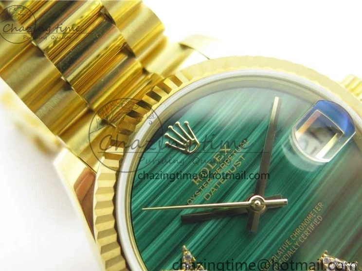 Bracelet Dial EWF 31mm ETA2688 Best Green YG Daydate Edition Malachite YG President on 278288 0430